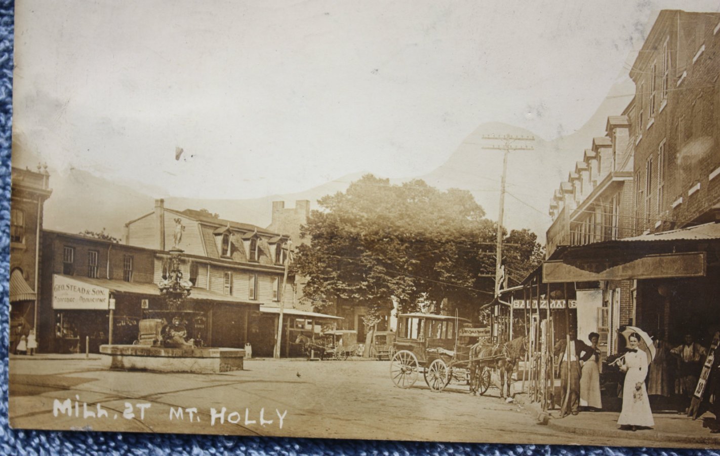 Mount Holly Scene on Mill Street closer c 1910 Mount Holly